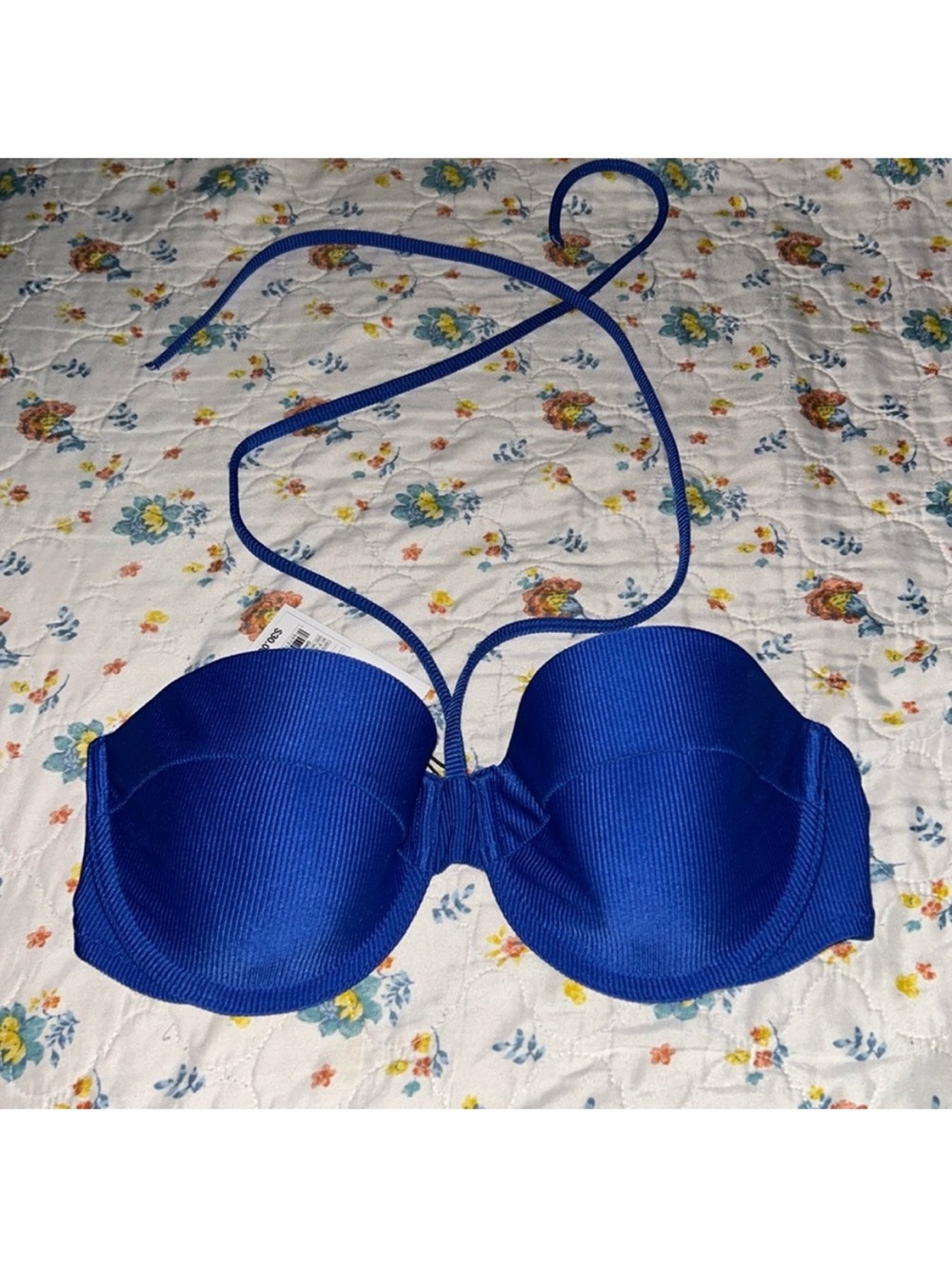 Shade & Shore Royal Blue Strapless Molded Bikini Top